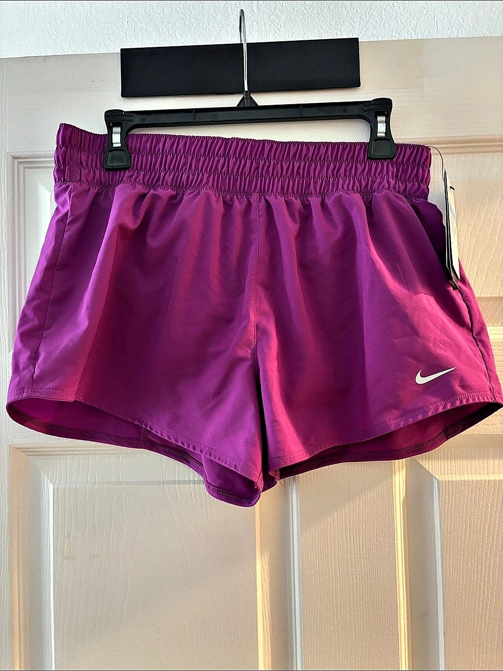 Nike One Women's Dri-FIT Mid-Rise 3" Brief-Lined Shorts, Purple, Medium